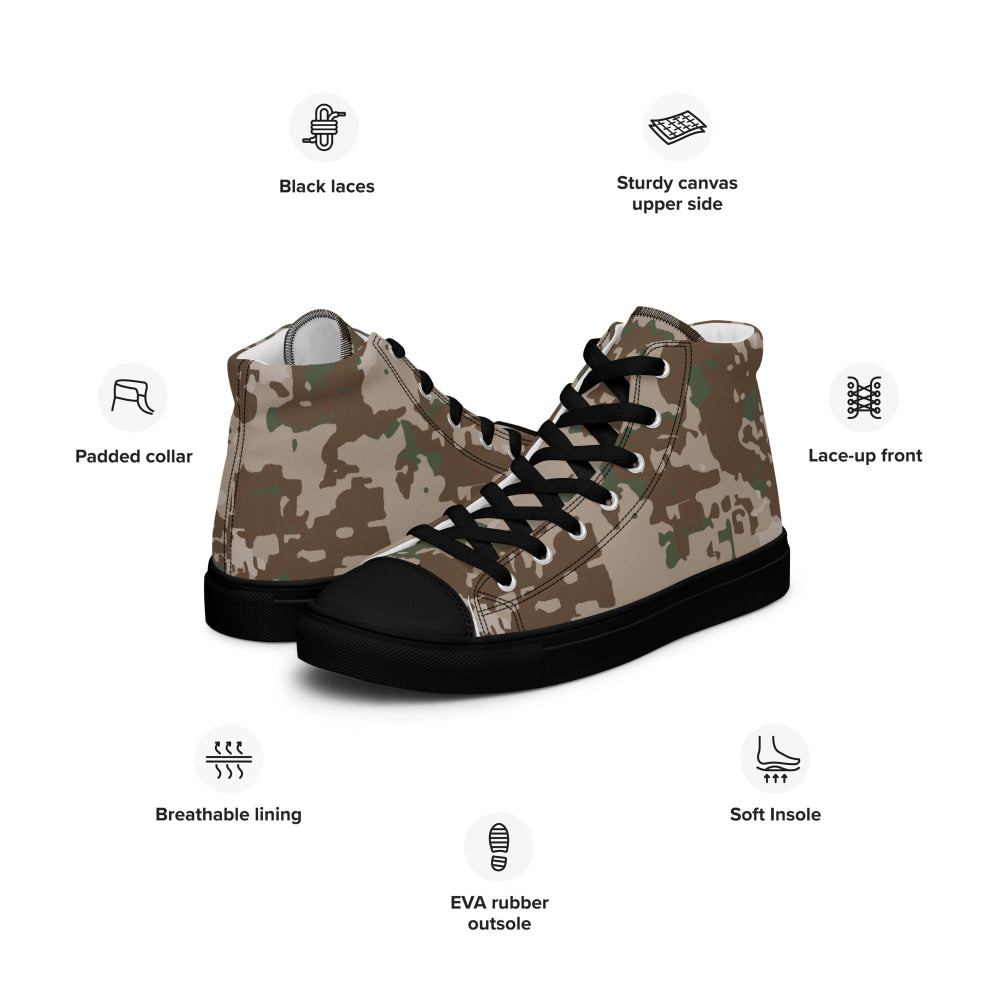 Pakistani Army Arid CAMO Men’s high top canvas shoes - Mens High Top Canvas Shoes