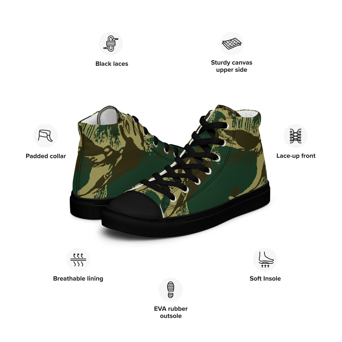 Pakistani Brushstroke CAMO Mens high top canvas shoes High Top Canvas Shoes