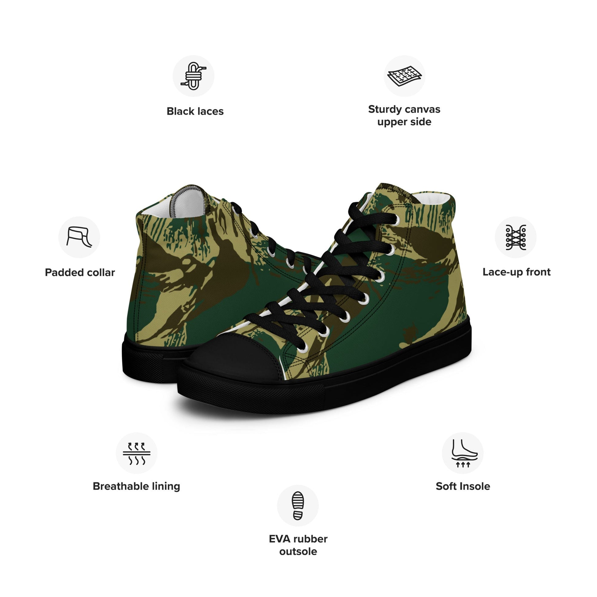 Pakistani Brushstroke CAMO Mens high top canvas shoes High Top Canvas Shoes