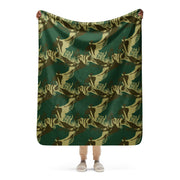 Brushstroke Pakistani Woodland CAMO Sherpa Blanket - 50″×60″