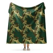 Brushstroke Pakistani Woodland CAMO Sherpa Blanket - 60″×80″
