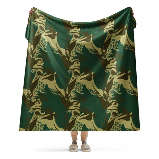 Brushstroke Pakistani Woodland CAMO Sherpa Blanket - 60″×80″