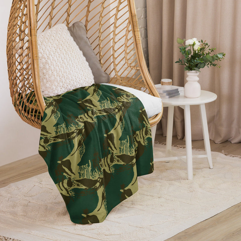 Brushstroke Pakistani Woodland CAMO Sherpa Blanket