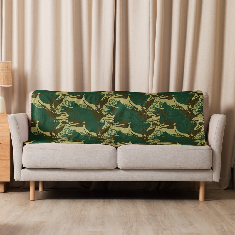 Brushstroke Pakistani Woodland CAMO Sherpa Blanket