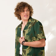 Brushstroke Pakistani Woodland CAMO Unisex Short-Sleeve Button Shirt - Button-Up