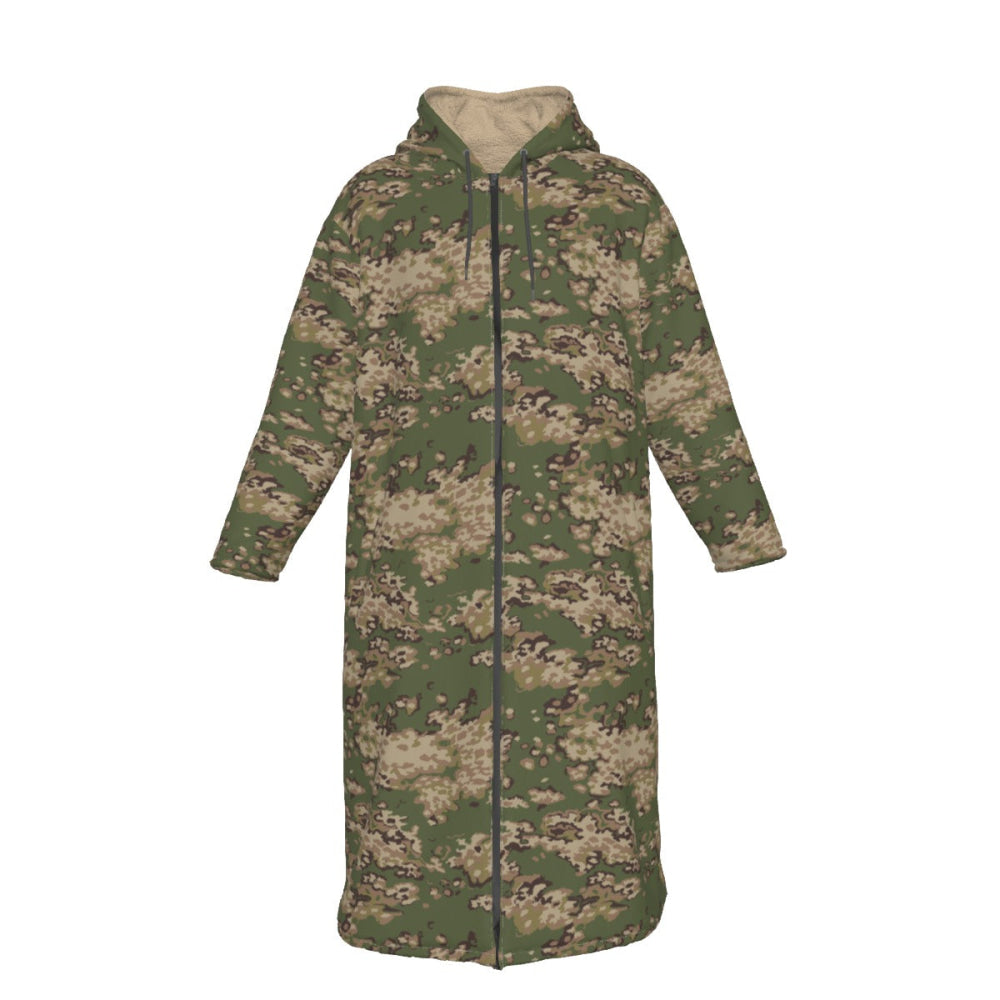 Partizan Multi-terrain CAMO Men’s Sherpa Zip Up Long Coat - S / White - Mens