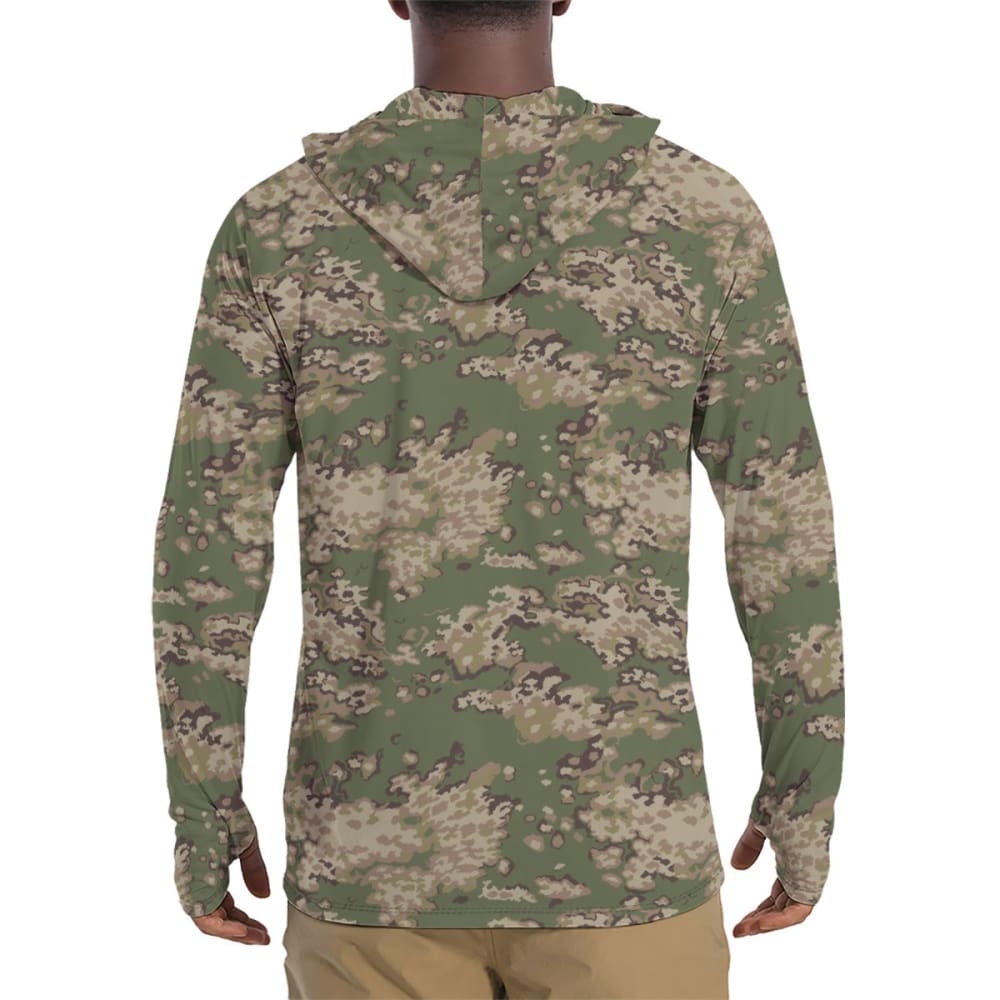 Partizan Multi-terrain CAMO Men’s Sunscreen Sports Hoodie With Thumb Holes - Mens