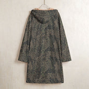 Pea Dot Erbsenmuster Pattern 44 CAMO Men’s Horn Button Long Fleece Coat - Jacket