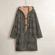 Pea Dot Erbsenmuster Pattern 44 CAMO Men’s Horn Button Long Fleece Coat - S / White - Jacket