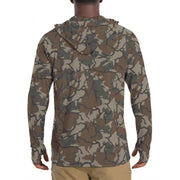 Leaf Malunggay Philippine Marine CAMO Mens Sunscreen Sports Hoodie With Thumb Holes - S / White