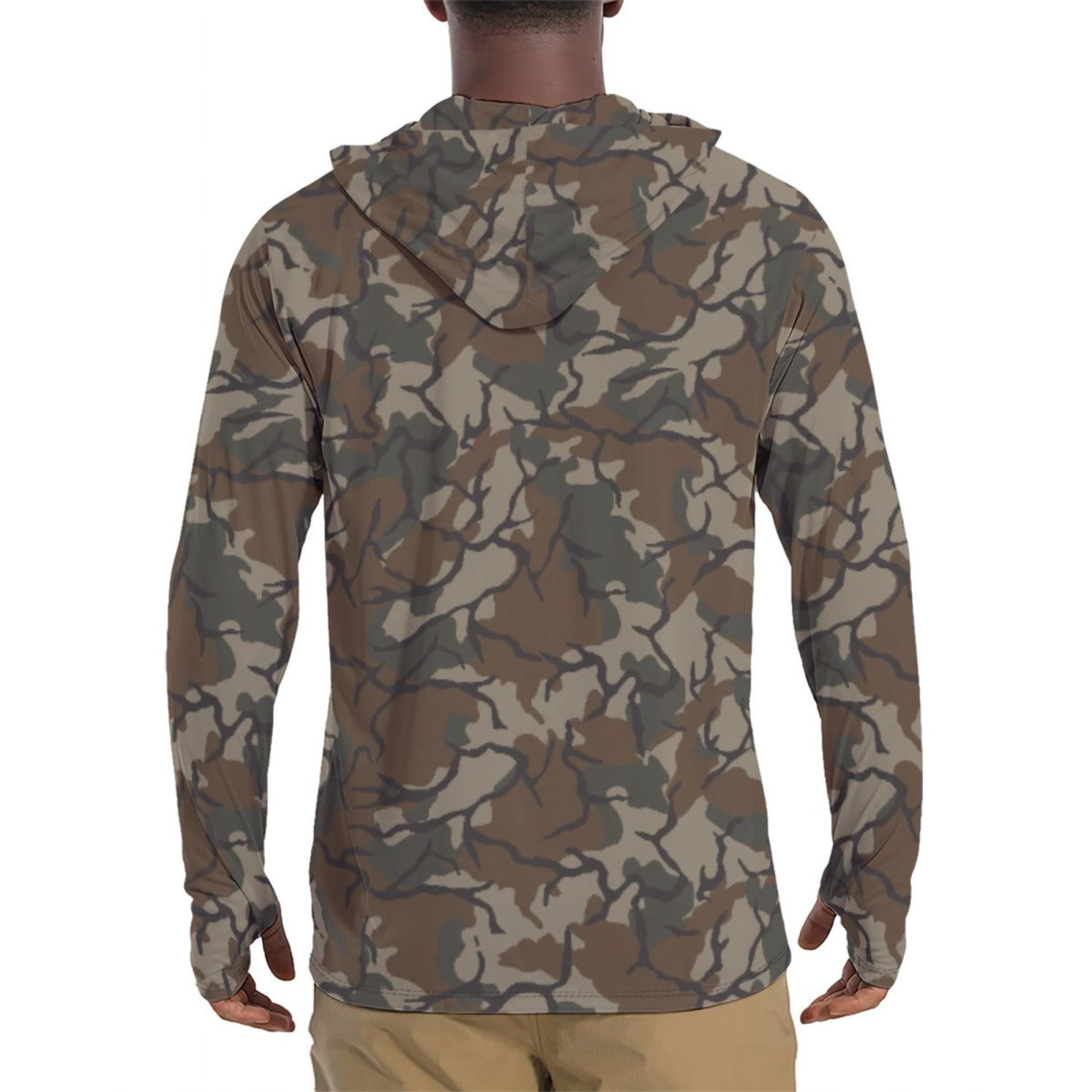 Philippine Marine Corps Malunggay CAMO Mens Sunscreen Sports Hoodie With Thumb Holes - S / White