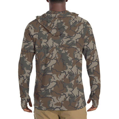 Philippine Marine Corps Malunggay CAMO Mens Sunscreen Sports Hoodie With Thumb Holes - S / White