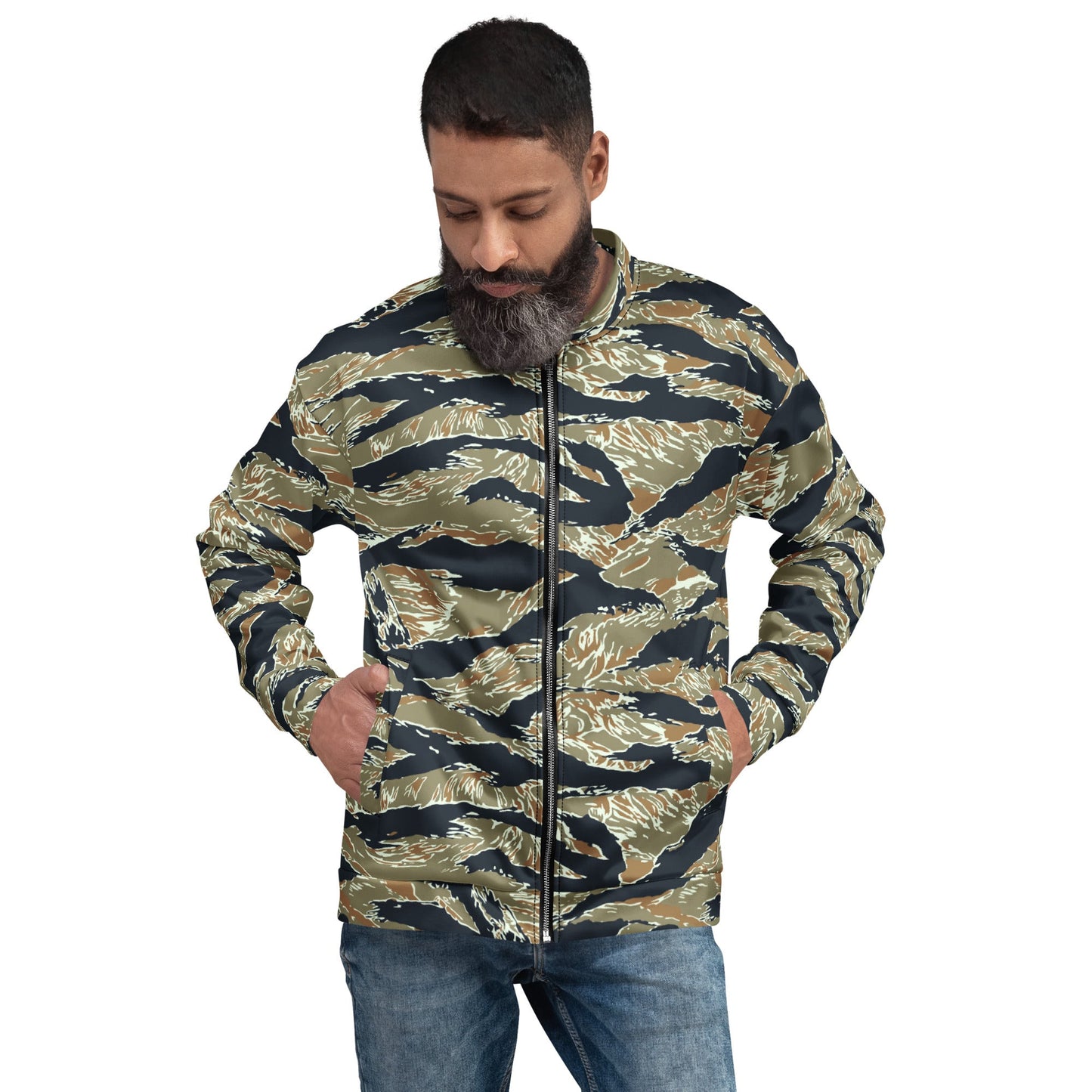Philippine Tiger Stripe Special Forces Distinctive Uniform (SDFU) CAMO Unisex Bomber Jacket - XS