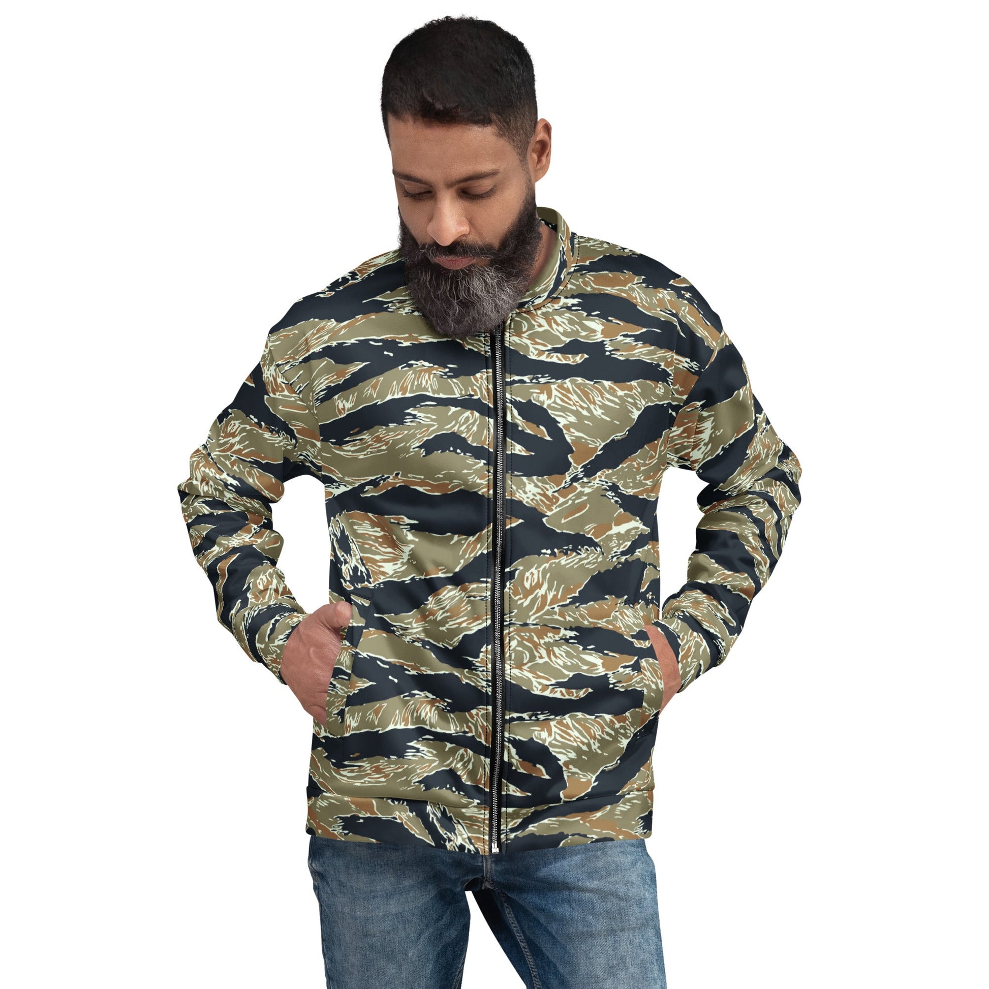 Philippine Tiger Stripe Special Forces Distinctive Uniform (SDFU) CAMO Unisex Bomber Jacket - XS