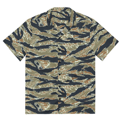 Philippine Tiger Stripe Special Forces Distinctive Uniform (SDFU) CAMO Unisex Short-Sleeve Button Shirt - 2XS