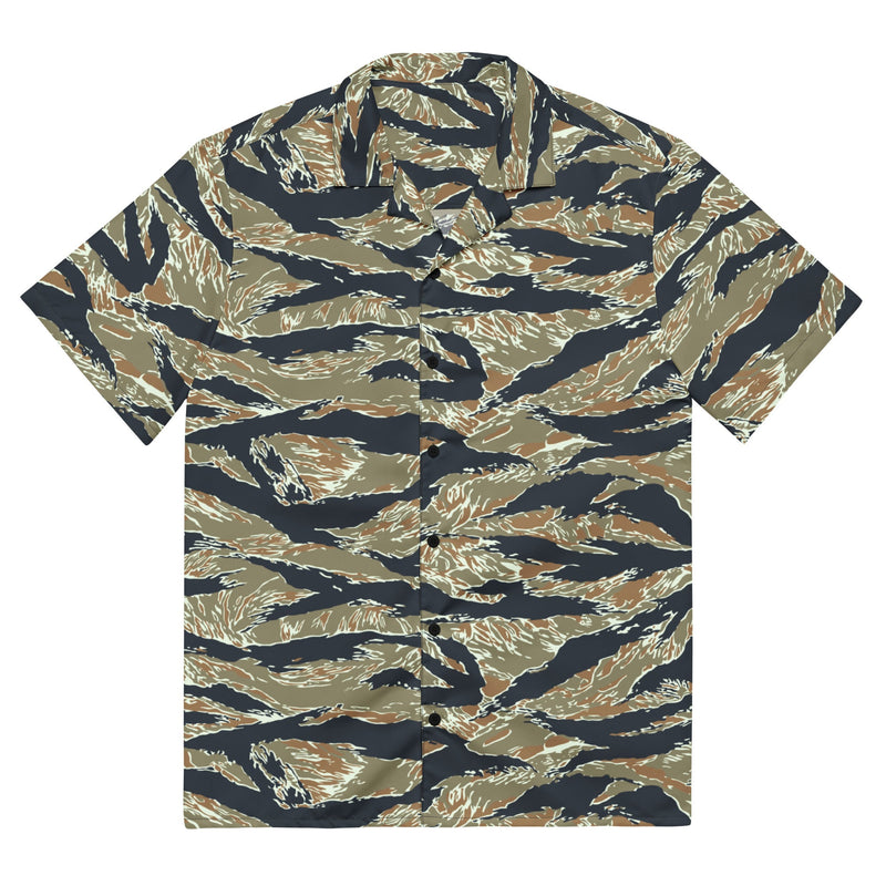 Tiger Stripe Philippine Special Forces CAMO Unisex Short-Sleeve Button Shirt - 2XS