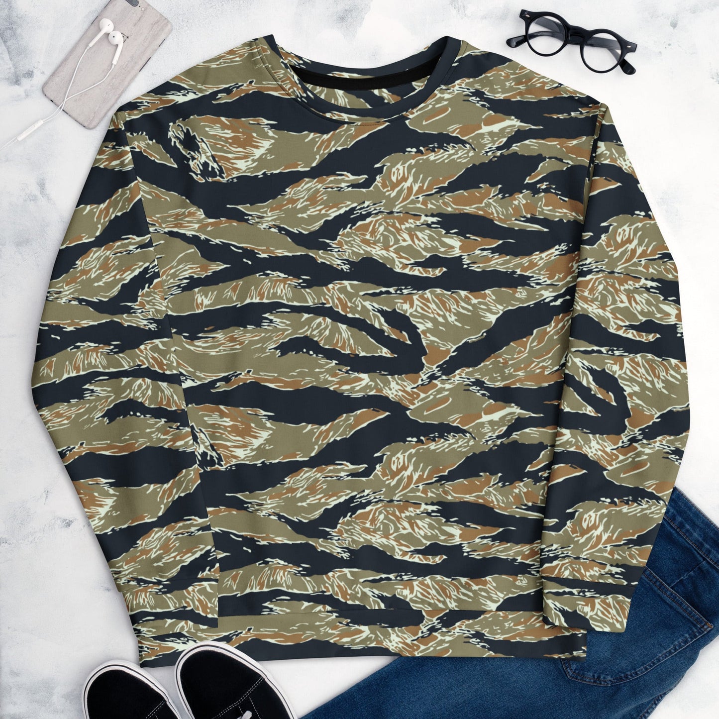 Philippine Tiger Stripe Special Forces Distinctive Uniform (SDFU) CAMO Unisex Sweatshirt - Sweatshirts