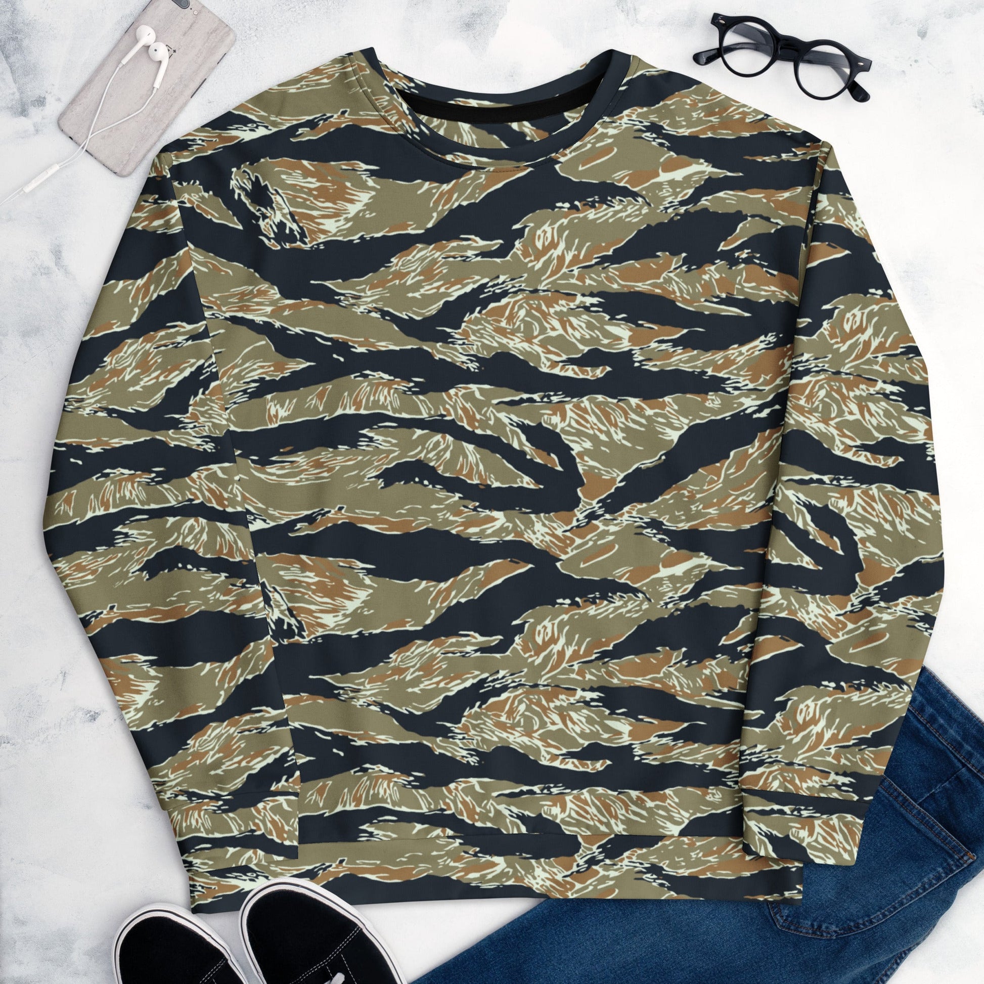 Philippine Tiger Stripe Special Forces Distinctive Uniform (SDFU) CAMO Unisex Sweatshirt - Sweatshirts