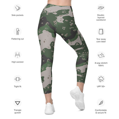 Philippines Chocolate Chip Special Action Force (SAF) CAMO Leggings with pockets - Womens With Pockets