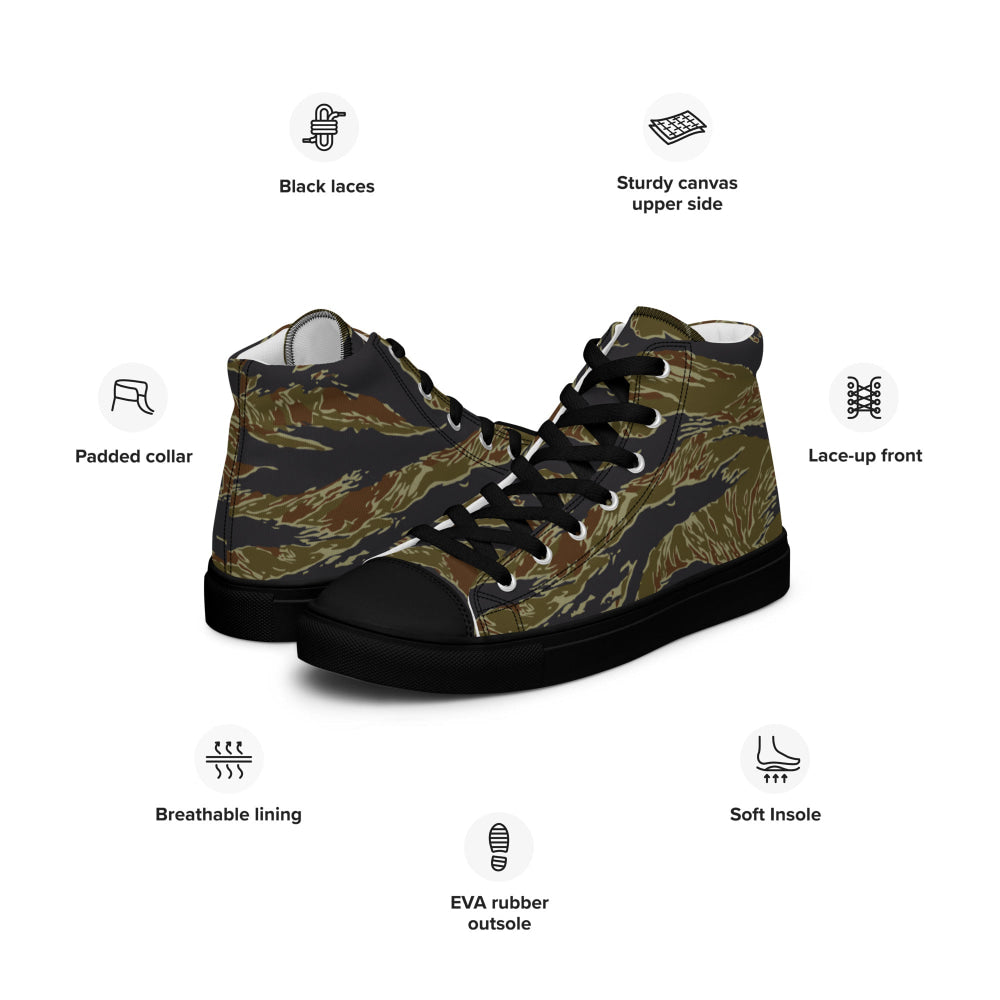 Philippines Tiger Stripe Navy Special Warfare Group (SWAG) CAMO Men’s high top canvas shoes - Mens High Top Canvas Shoes