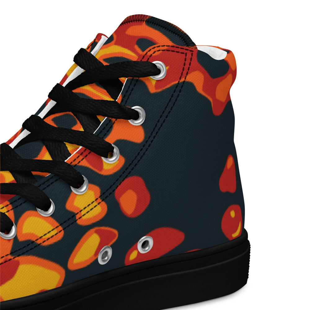 Plane Tree Hunter Orange CAMO Men’s high top canvas shoes - Mens High Top Canvas Shoes