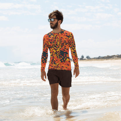 Plane Tree Hunter Orange CAMO Men’s Rash Guard - XS - Mens