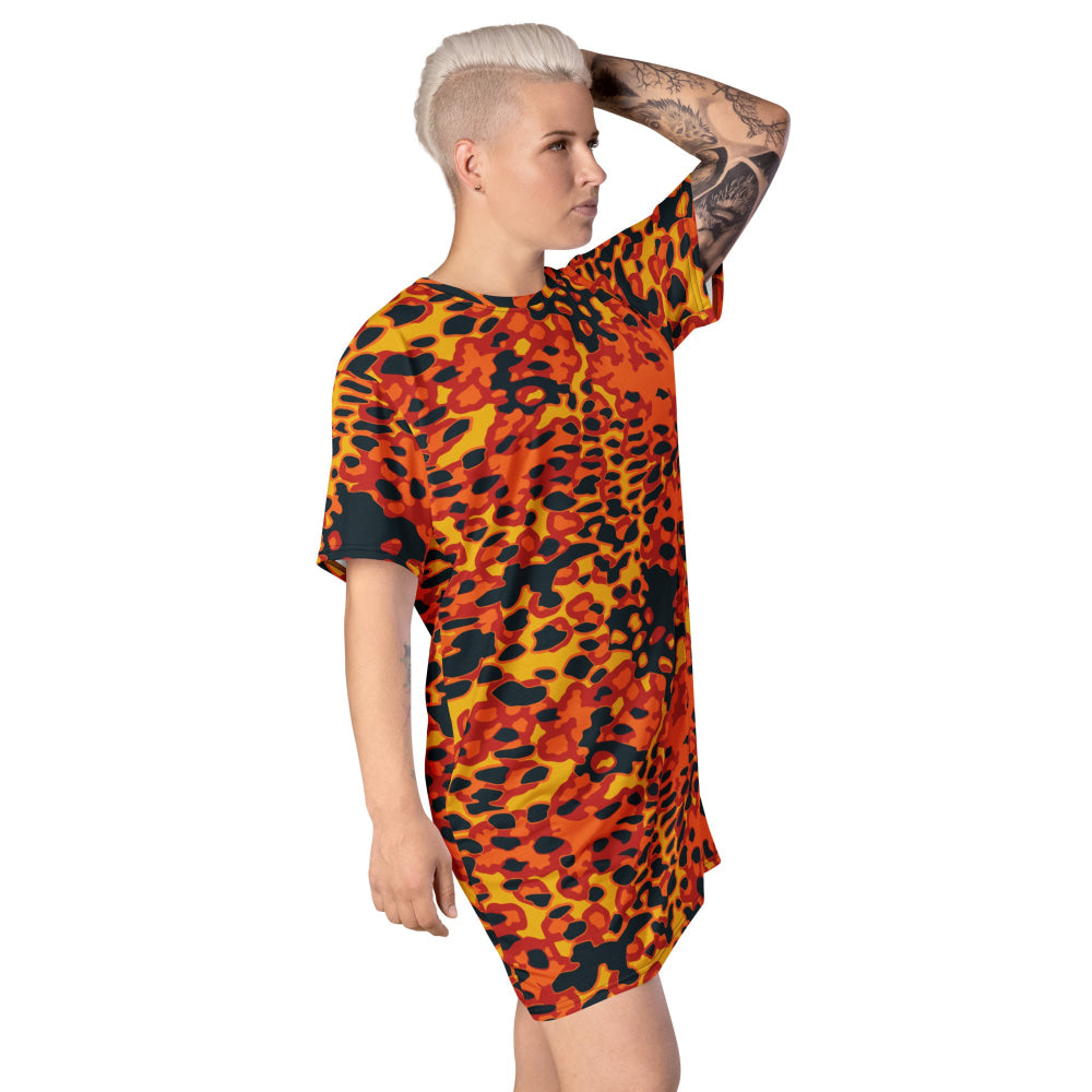 Plane Tree Hunter Orange CAMO T-shirt dress - Womens T-Shirt Dress