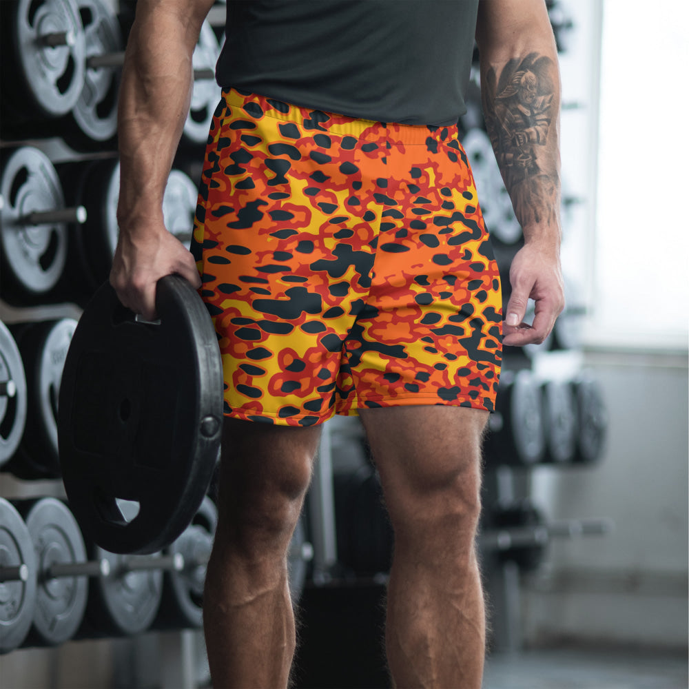 Plane Tree Hunter Orange CAMO Unisex Athletic Long Shorts - 2XS