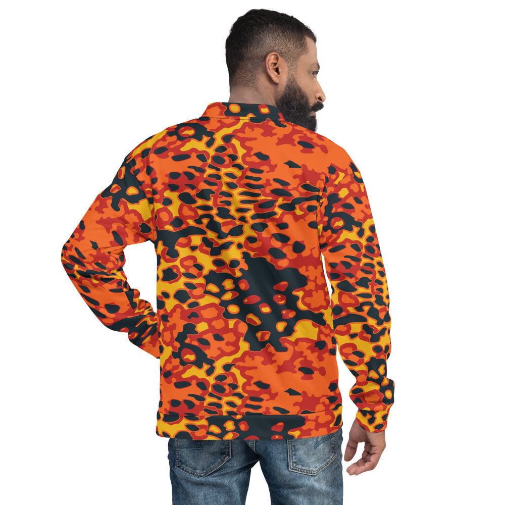 Orange fashion camo jean jacket