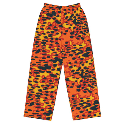 Plane Tree Hunter Orange CAMO unisex wide-leg pants - 2XS - Unisex Wide-Leg Pants