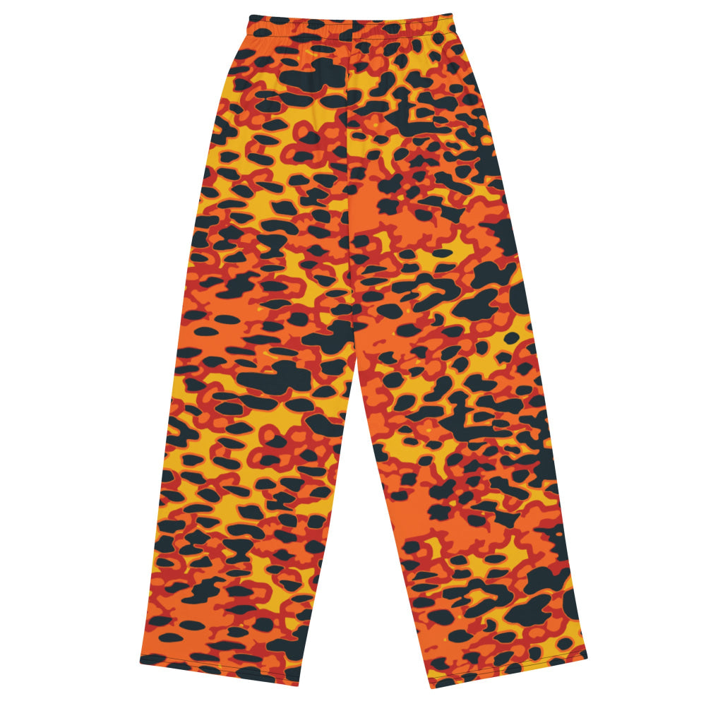 Plane Tree Hunter Orange CAMO unisex wide-leg pants - Unisex Wide-Leg Pants