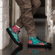 Plane Tree Miami Neon CAMO Mens High-Top Canvas Shoes - 5