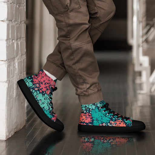 Plane Tree Miami Neon CAMO Mens High-Top Canvas Shoes - 5