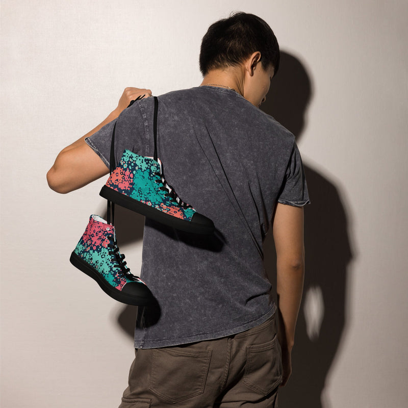 Plane Tree Miami Neon CAMO Mens High-Top Canvas Shoes
