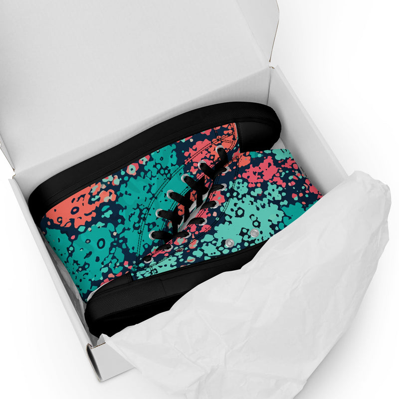 Plane Tree Miami Neon CAMO Mens High-Top Canvas Shoes
