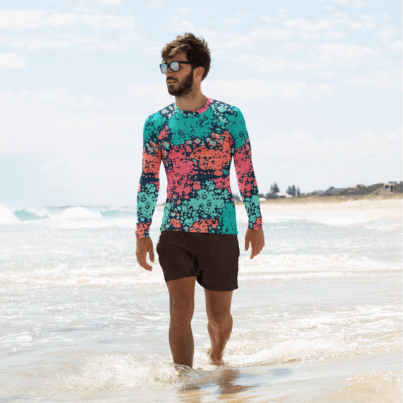 Plane Tree Miami Neon CAMO Mens Long-Sleeve Rash Guard - XS - LS