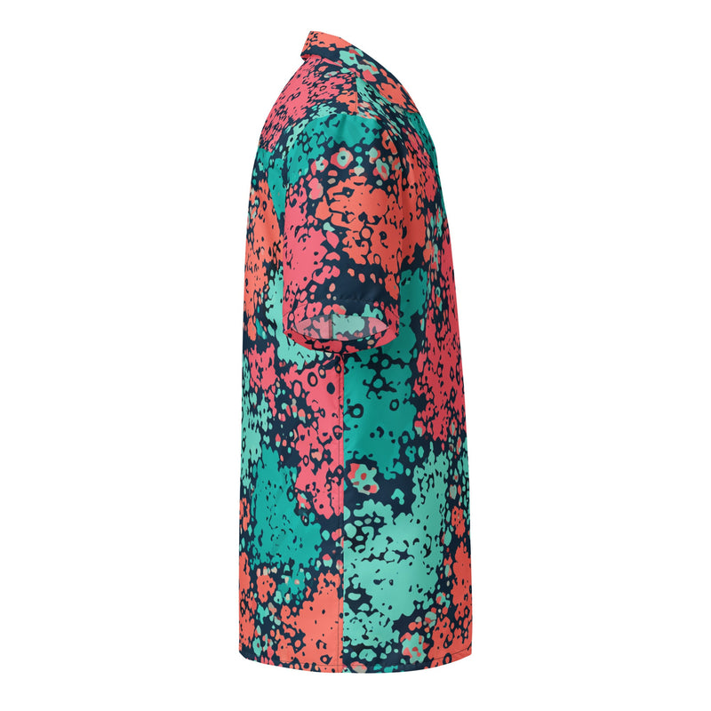 Plane Tree Miami Neon CAMO Unisex Short-Sleeve Button Shirt - Button-Up
