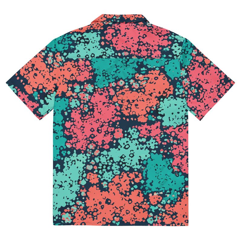 Plane Tree Miami Neon CAMO Unisex Short-Sleeve Button Shirt - Button-Up