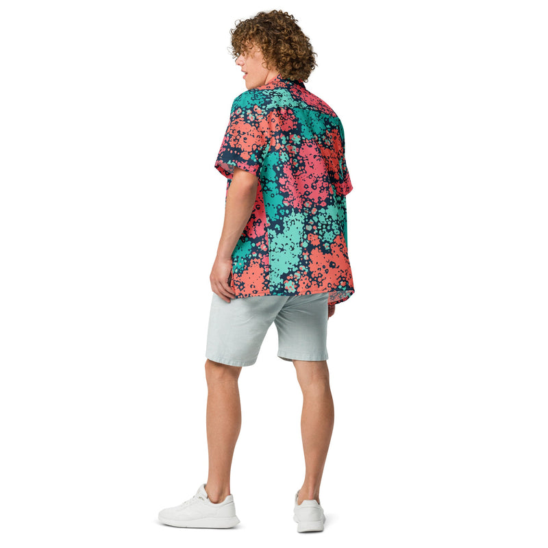 Plane Tree Miami Neon CAMO Unisex Short-Sleeve Button Shirt - Button-Up