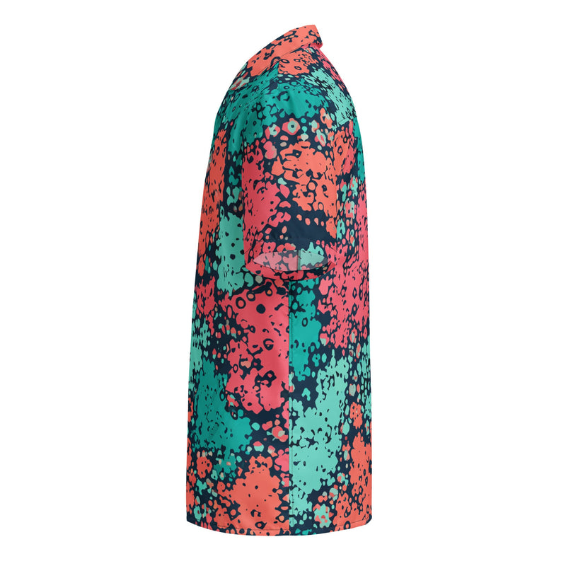 Plane Tree Miami Neon CAMO Unisex Short-Sleeve Button Shirt - Button-Up