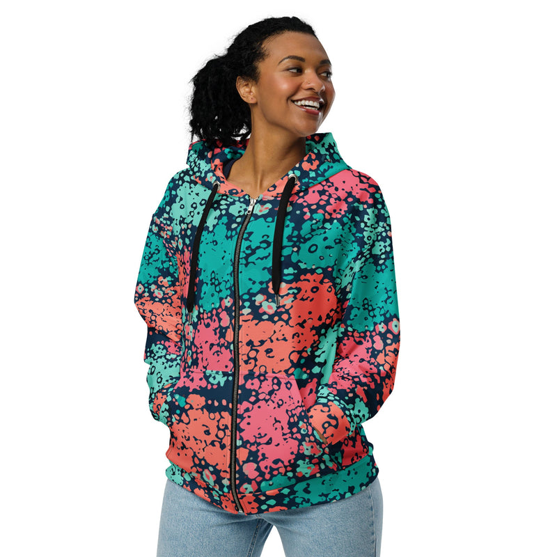 Plane Tree Miami Neon CAMO Unisex Zip Hoodie