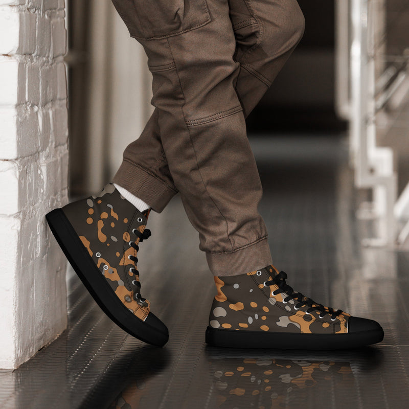 Plane Tree Platanenmuster Autumn Heritage CAMO Mens High-Top Canvas Shoes - 5