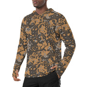 Plane Tree Platanenmuster Autumn Heritage CAMO Mens Sunscreen Sports Hoodie With Thumb Holes - S / White