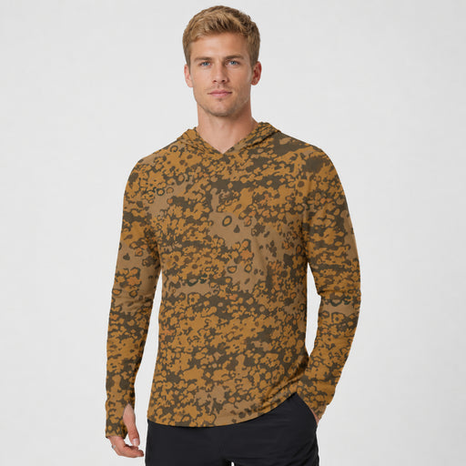 Plane Tree Platanenmuster Autumn Heritage CAMO Mens Sunscreen Sports Hoodie With Thumb Holes - S / White