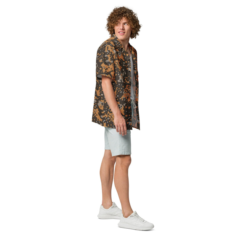 Plane Tree Platanenmuster Autumn Heritage CAMO Unisex Short-Sleeve Button Shirt - Button-Up