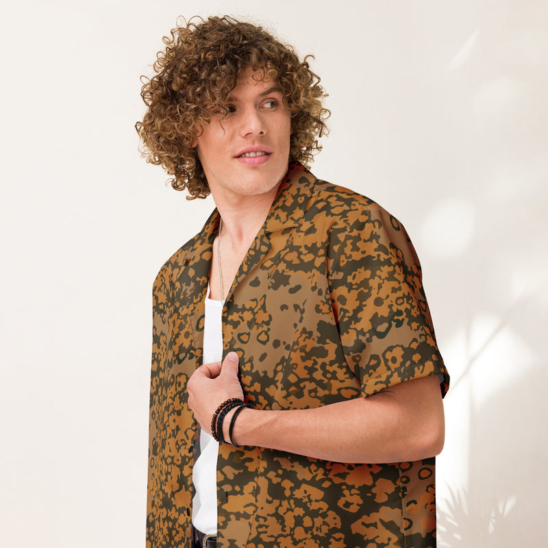 Plane Tree Platanenmuster Autumn Heritage CAMO Unisex Short-Sleeve Button Shirt - Button-Up