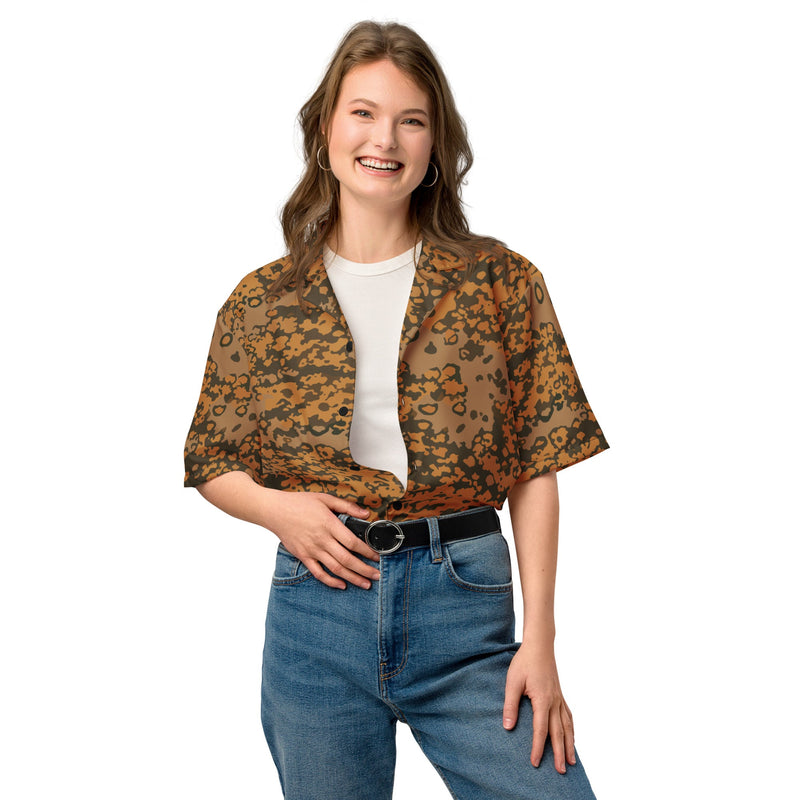 Plane Tree Platanenmuster Autumn Heritage CAMO Unisex Short-Sleeve Button Shirt - Button-Up