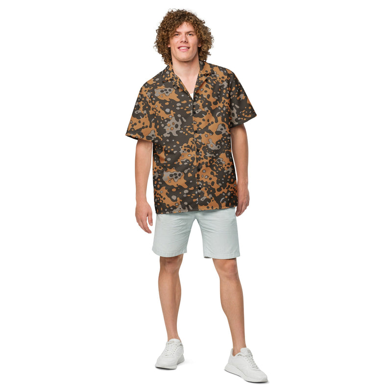 Plane Tree Platanenmuster Autumn Heritage CAMO Unisex Short-Sleeve Button Shirt - Button-Up