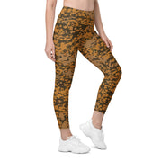 Plane Tree Platanenmuster Autumn Heritage CAMO Womens Leggings with Pockets - 2XS - Women