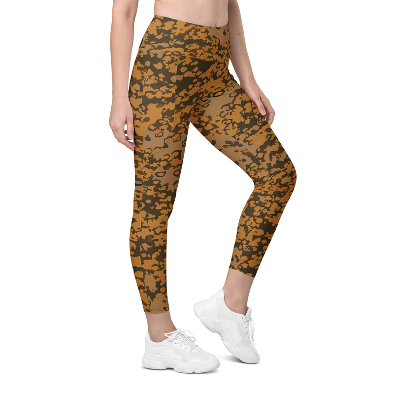 Plane Tree Platanenmuster Autumn Heritage CAMO Womens Leggings with Pockets - 2XS - Women